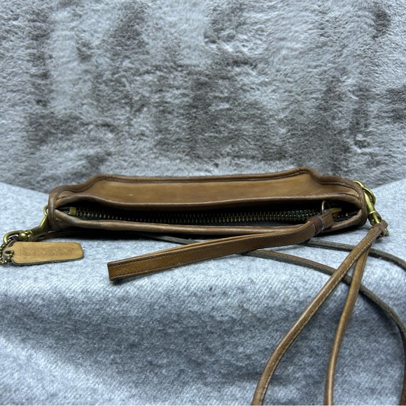 Coach Vintage 1970s Made in NYC Leather Satchel Convertible Clutch Camel 911-061 - Picture 12 of 16
